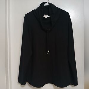 Weekend's By Chico's Womens Cowlneck Top 3/US XL Black